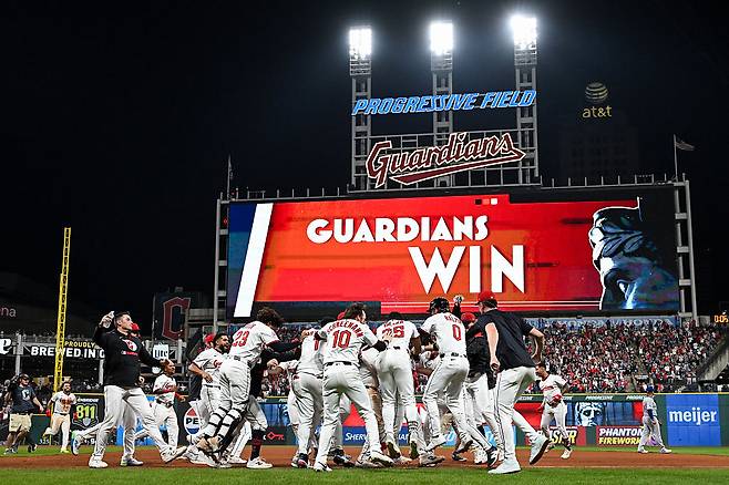 포스트시즌 진출을 확정한 클리블랜드 가디언스. 게티이미지코리아