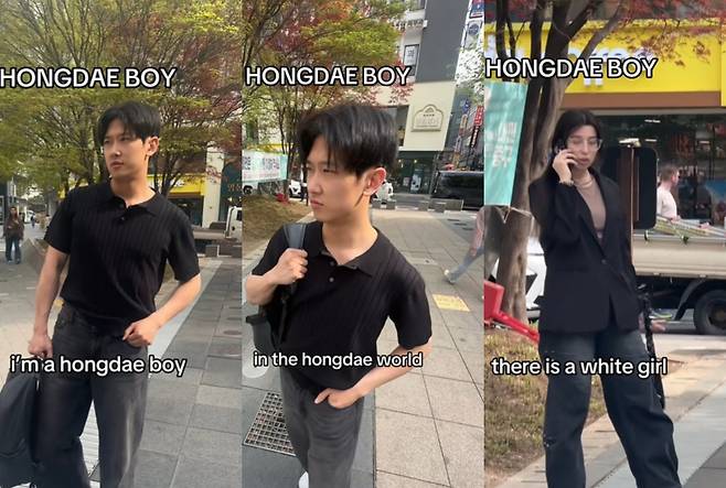 팝송 '바비 걸'(Barbie Girl)을 개사해 홍대가이를 풍자한 영상 [틱톡 'urkicc' 캡처. 재판매 및 DB 금지]