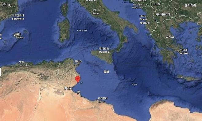 튀니지 동부 지중해 항구도시 스팍스 [구글지도 캡처. 재판매 및 DB 금지]