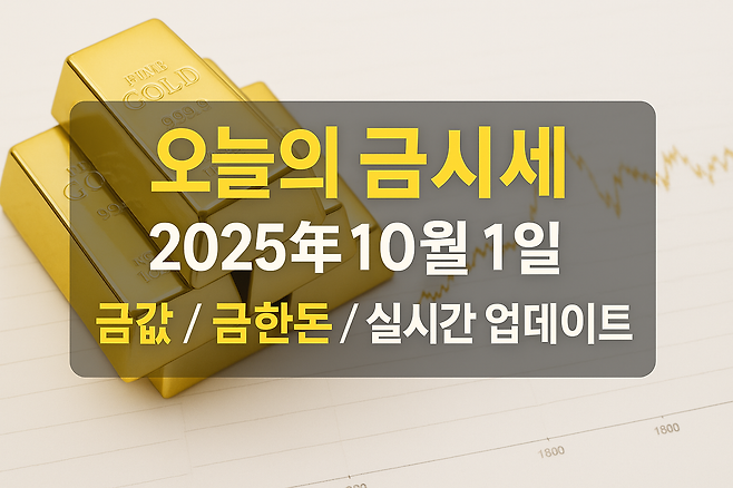 2025년 10월 1일 오늘 금시세 금값 매수 타이밍일까 실시간 금한돈 시세 총정리