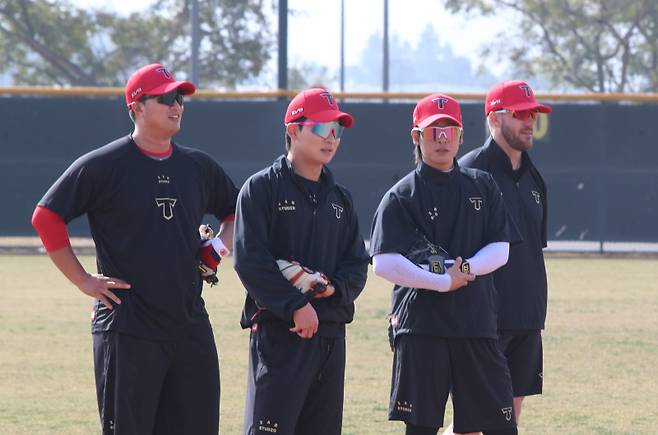 올해 1차 스프링캠프 당시 훈련 중인 야수조. KIA 제공