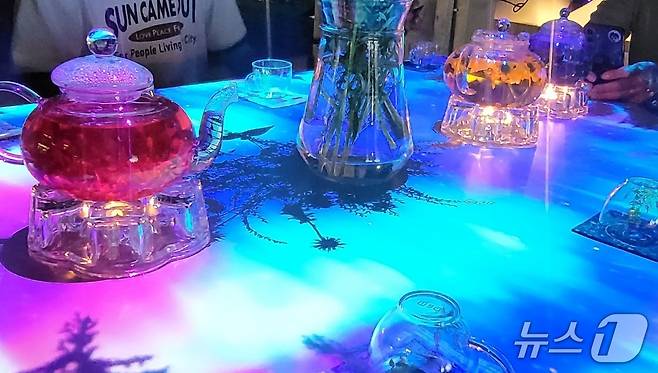 '2025 평창 에코 라이트'가 오는 3~12일 오후 6시~8시 30분 강원 평창군 평창읍 노람들 에코랜드에서 열리는 가운데, 평창관광문화재단이 개최 하루 전인 2일 오후 7시 현장 '프레스 데이'를 통해 현장 주요 프로그램인 '달빛 다담' 공간을 공개했다. 2025.10.2/뉴스1 신관호 기자