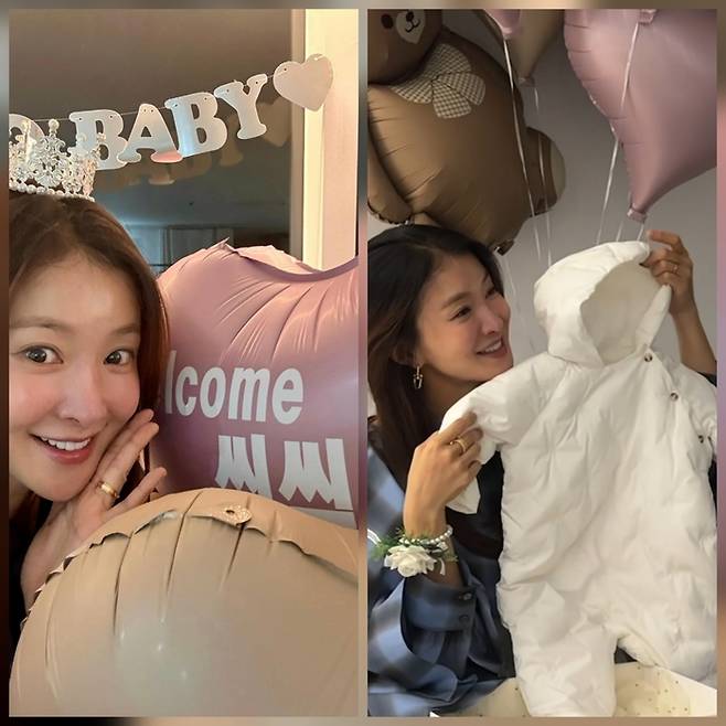 이시영이 둘째 출산을 앞두고 뜻깊은 추억을 선물받았다.사진=이시영 sns