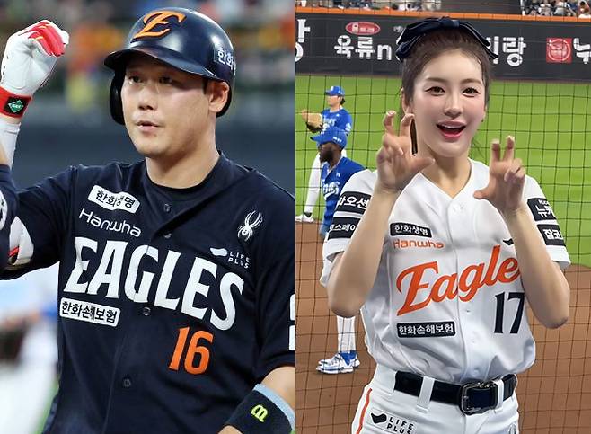 한화 이글스 내야수 하주석과 한화 이글스 치어리더 김연정이 오는 12월 결혼한다. /사진=머니투데이 DB, 김연정 인스타그램