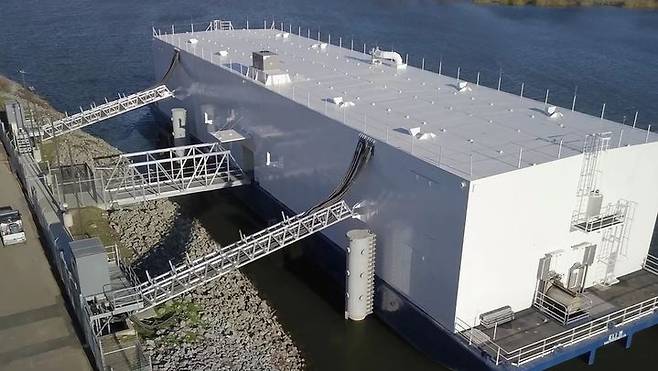 [서울=뉴시스]미국 노틸러스 데이터 테크놀로지스의 캘리포니아 스톡턴 플로팅 데이터센터. (사진=Nautilus Data Technologies 제공) 2025.10.02. photo@newsis.com *재판매 및 DB 금지