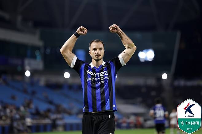 인천 유나이티드 외국인 공격수 스테판 무고사. /사진=한국프로축구연맹 제공