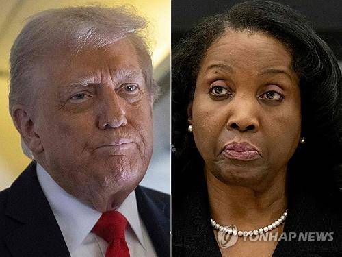 트럼프 대통령과 연준 쿡 이사 [AFP 연합뉴스 자료사진 재판매 및 DB금지]