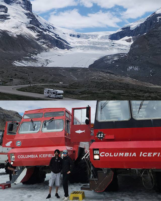 만년설을 향해 달려가는 콜롬비아 아이스필드 설상차. 하태길 겸임교수