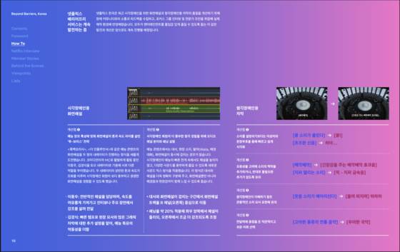 넷플릭스가 지난 1일 넷플릭스 뉴스룸을 통해 발간한 '배리어프리 사례집' 사진 넷플릭스