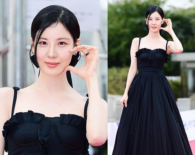 서현이 또 한 번 ‘레드카펫의 정석’을 보여줬다. 사진=김영구 기자