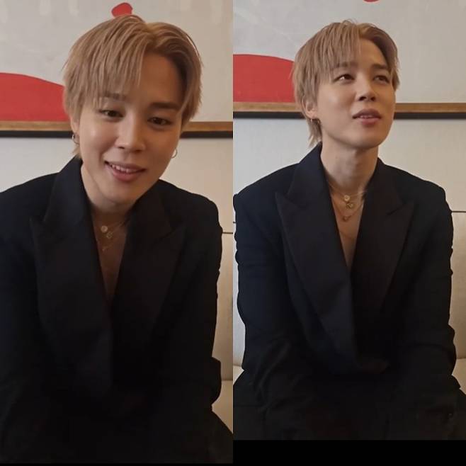 ▲ 방탄소년단 지민. 출처| 위버스 라이브 방송 캡처