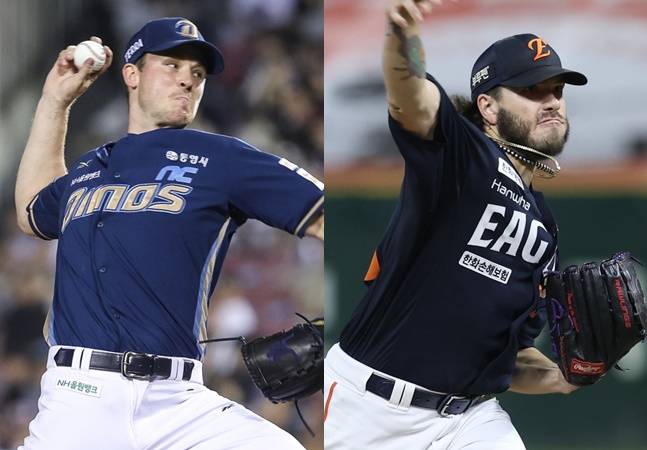 NC 라일리 톰슨(왼쪽)과 한화 코디 폰세. /사진=각 구단 제공
