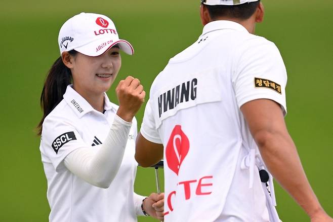황유민이 4일(한국시간) LPGA 투어 롯데 챔피언십 3라운드를 치르고 있다. 사진 | AFP=연합뉴스