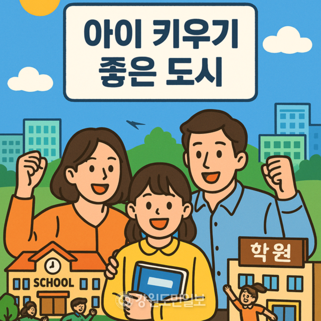 ▲ 태백시가 ‘아이 키우기 좋은 도시’ 실현을 목표로 꿈탄탄 바우처 지원, 꿈탄탄 이음터 건립, 지역 인재 장학금 확대, 교육발전특구 운영, 공교육 기반 강화 등 5대 핵심 전략을 중심으로 다양한 교육정책을 추진, 교육 정주 환경 조성에 나섰다. Chat GPT 생성 이미지. 전인수