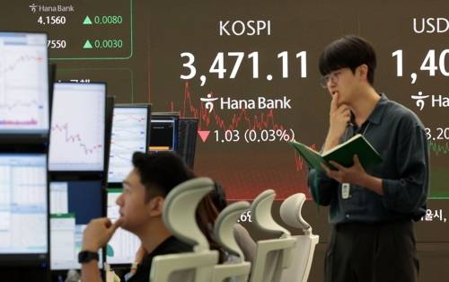 서울 중구 하나은행 딜링룸 현황판에 코스피 지수 등이 표시되고 있다. (연합뉴스)