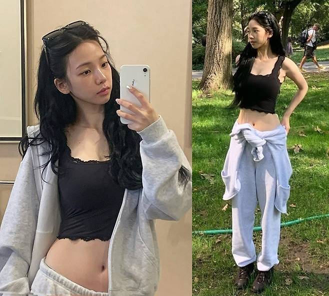 카리나가 뉴욕에서 화장기 없는 민낯에도 독보적인 비주얼을 자랑하며 감탄을 자아냈다.사진=카리나 SNS