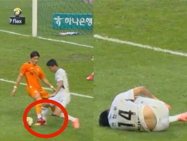 [사진] 발 밟힌 전진우 / 쿠팡플레이 중계화면 캡처