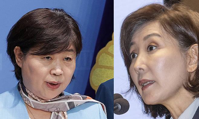 (왼쪽부터) 서영교 더불어민주당 의원. 뉴스1 / 국민의힘 나경원 의원. 연합뉴스