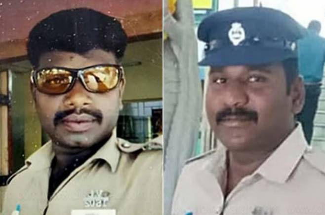 인도 남부 타밀나두주에서 경찰관 2명(사진)이 검문을 이유로 차량을 세운 뒤 모녀를 끌고 가 그 중 19세 딸을 집단성폭행 한 사건이 벌어졌다. 인도 푸티야말라이무라이TV 보도화면 캡처