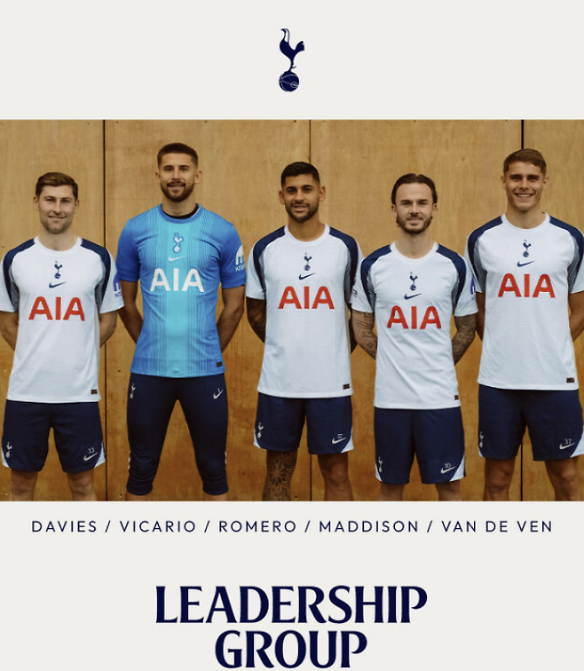 토트넘 홋스퍼의 새로운 주장단. 토트넘 홋스퍼 공식 홈페이지