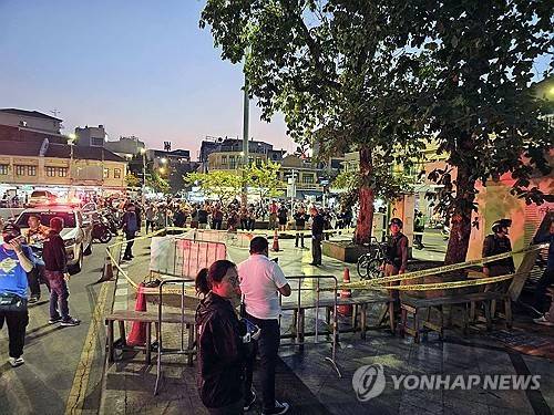 올해 1월 캄보디아 전 의원이 피살된 태국 방콕 중심가 [EPA 연합뉴스 자료사진. 재판매 및 DB 금지]