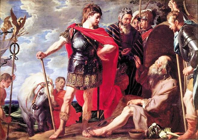 벨기에 화가 가스파르 드 크라이에(1584~1669)가 그린 ‘알렉산드로스와 디오게네스’. /위키피디아