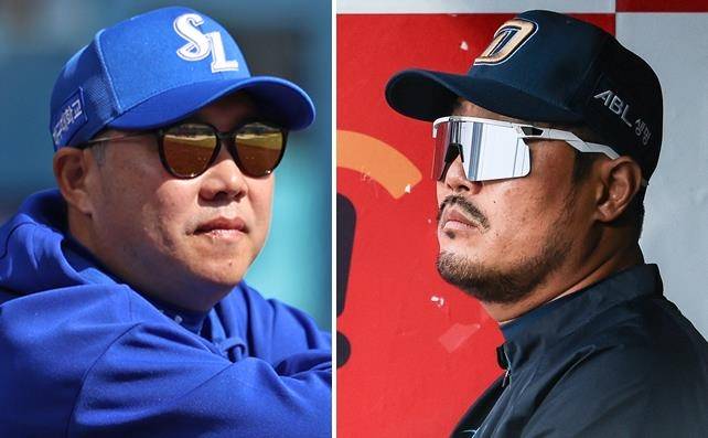 삼성 박진만(왼쪽) 감독과 NC 이호준 감독 [삼성 라이온즈, NC 다이노스 제공. 재배포 및 DB 금지]