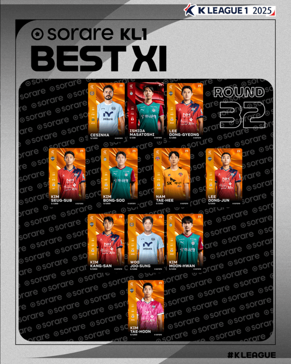 하나은행 K리그1 2025 32라운드 베스트11. /사진=