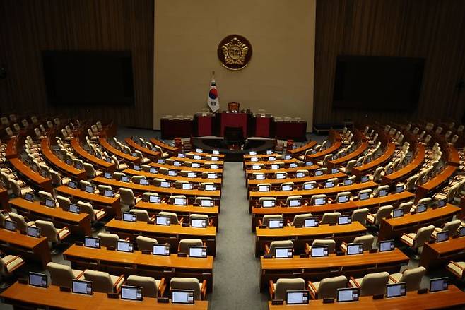 본회의장 모습. ⓒ뉴시스