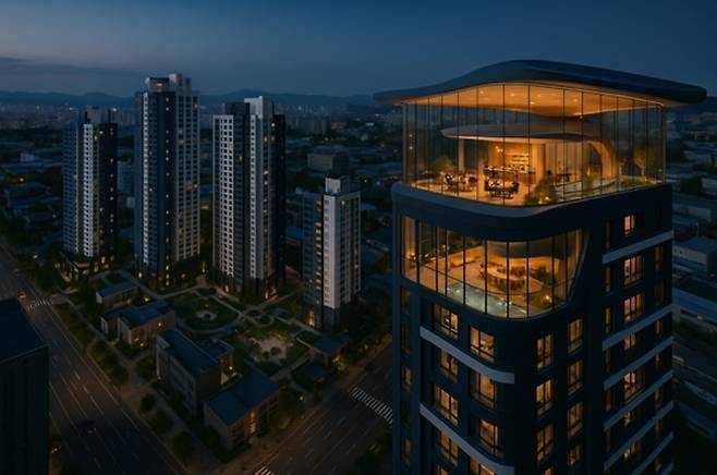 두산위브 더센트럴 도화 스카이라운지 조감도 [사진 = 두산건설]