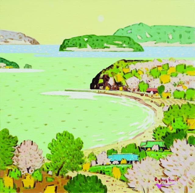 박병구, 남해인상-기억, 61x61cm, Acrylic on canvas