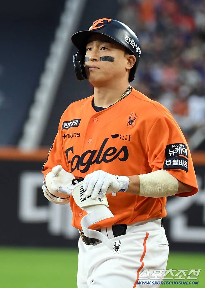13일 대전 한화생명볼파크에서 열린 한화 이글스와 키움 히어로즈의 경기. 한화 손아섭이 숨을 고르고 있다. 대전=박재만 기자 pjm@sportschosun.com/2025.09.13/
