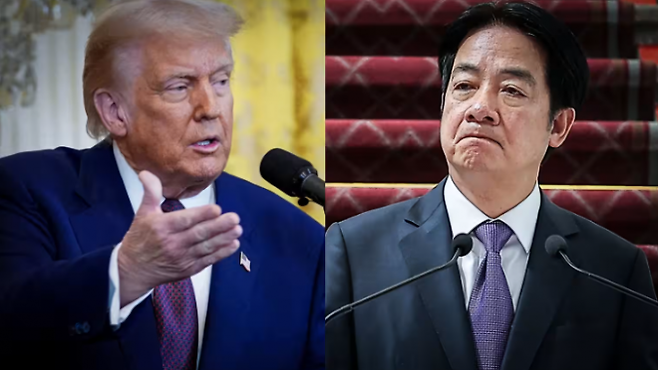 왼쪽부터 트럼프 미국 대통령, 라이칭더 대만 총통