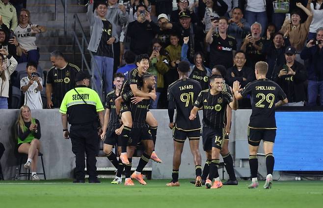기뻐하는 LAFC 선수들. AFP연합뉴스