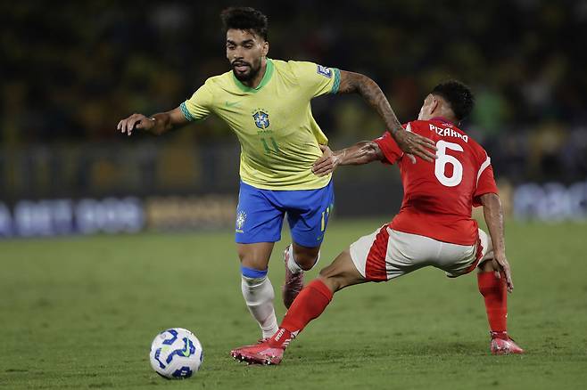 지난 9월 평가전에서 나선 브라질 대표팀 루카스 파케타. AP