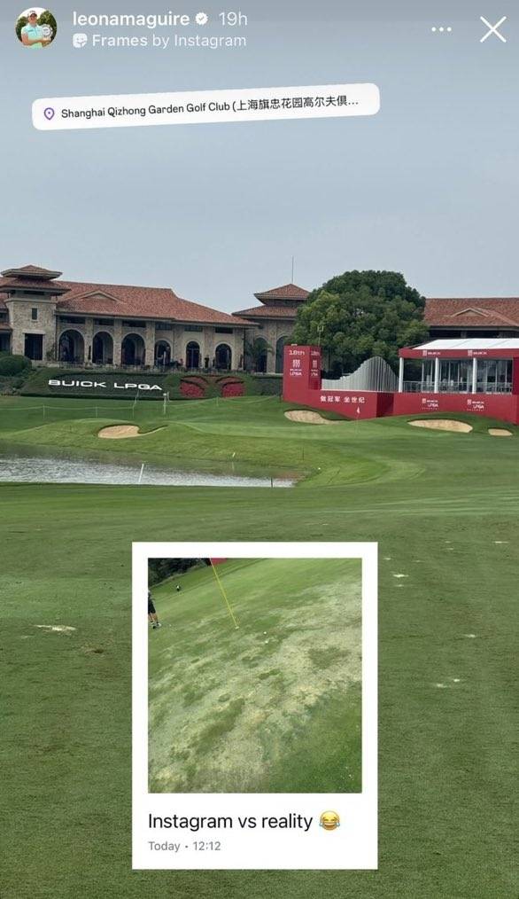 레오나 맥과이어가 자신의 SNS에 올린 치중 가든 골프클럽의 모습. SNS 캡처