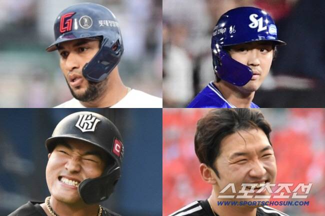 골든글러브 외야수 부문 후보에 오른 안타왕 레이예스, 득점왕 구자욱, 출루왕 안현민, 도루왕 박해민. 스포츠조선DB