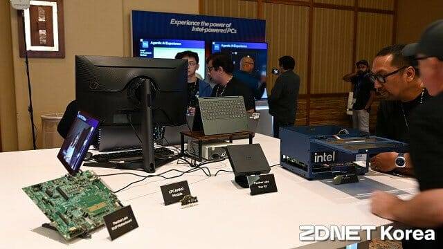 인텔 테크투어 US 행사장 내 팬서레이크 시연 코너. (사진=지디넷코리아)