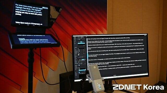 NPU로 음성을 실시간 인식해 대본을 자동으로 스크롤한다. (사진=지디넷코리아)