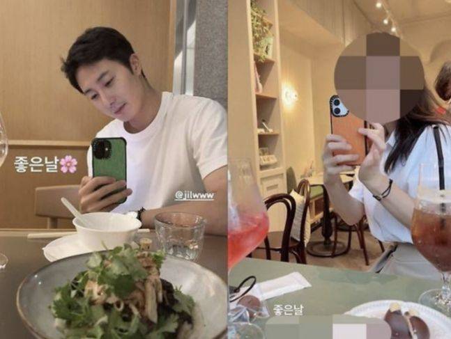 배우 정일우(왼쪽)와 열애설이 불거진 식품 전문기업 CEO. [온라인 커뮤니티 캡처]