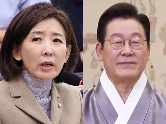 나경원 국민의힘 의원(왼쪽), 이재명 대통령 / 사진=연합뉴스