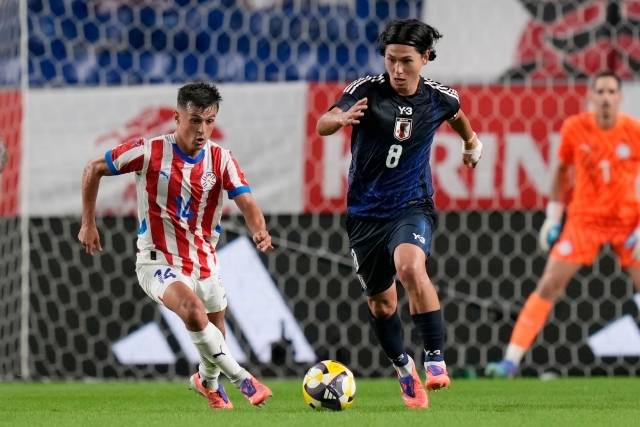 미나미노는 결정적 기회를 얻었으나 득점으로 만들지 못했다. 사진=AP=연합뉴스