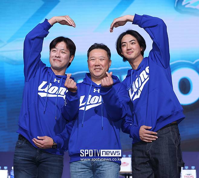 ▲ 강민호 박진만 감독 구자욱 ⓒ곽혜미 기자