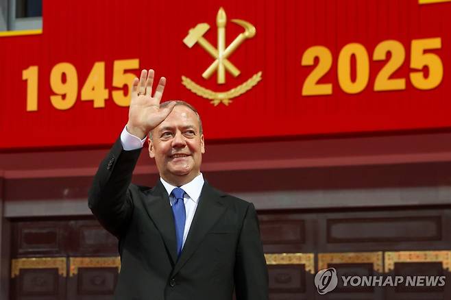 북한 방문한 드미트리 메드베데프 러시아 국가안보회의 부의장 [타스 연합뉴스. 재판매 및 DB 금지]