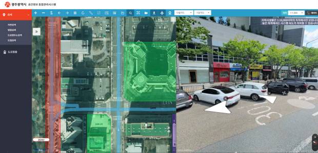 광주시가 구축한 공간정보 통합관리시스템 화면. <광주시 제공>