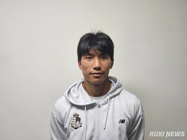 변경준이 11일 김포솔터운동장에서 열린 김포와의 ‘하나은행 K리그2 2025’ 34라운드 원정 경기에서가 끝난 뒤 쿠키뉴스와 인터뷰를 하고 있다. 송한석 기자