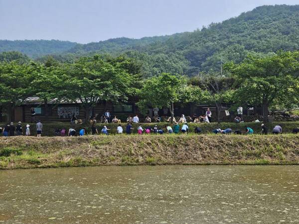 산마을고등학교의 학생들이 생태농업 수업을 하고 있다. 산마을고등학교 제공