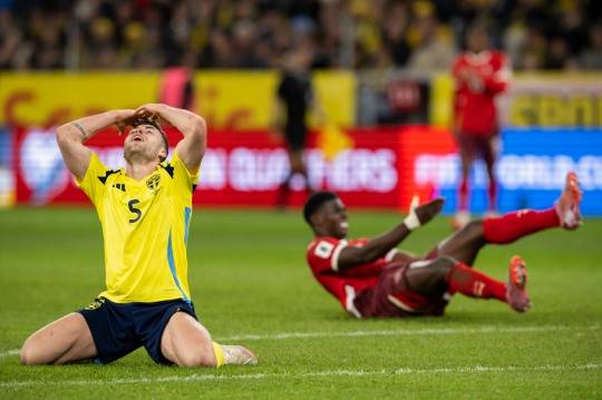 좌절하는 스웨덴 대표팀. 사진[EPA=연합뉴스]