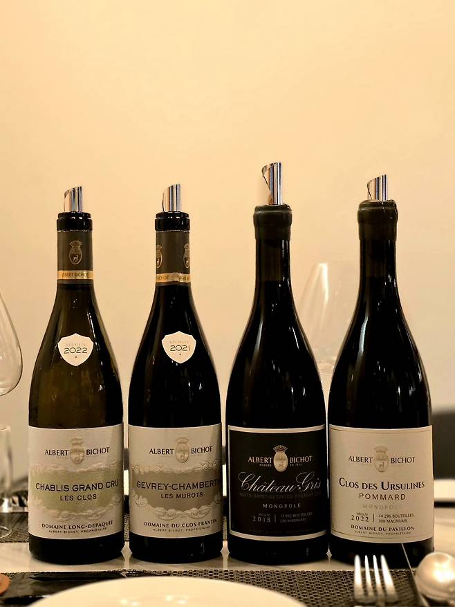 알베르 비쇼 도멘 와인들. 최현태 기자
