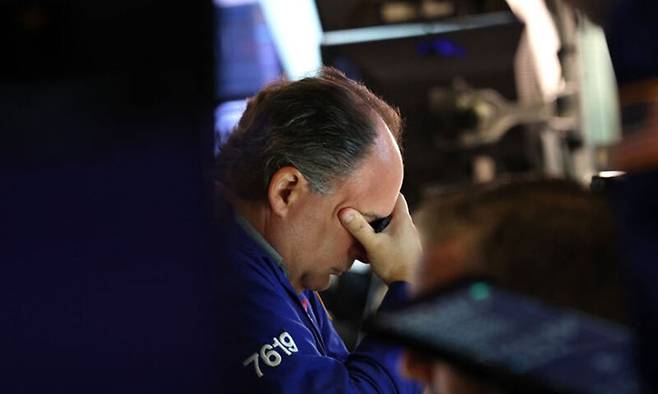 뉴욕증권거래소의 트레이더. UPI=연합뉴스